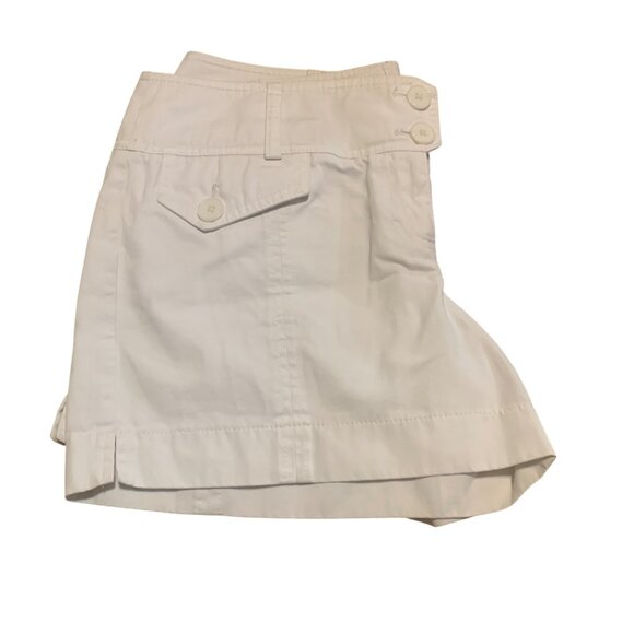 Ann Taylor LOFT Women's Shorts White Cargo Button Detail Back Pockets Sz 10 - Picture 9 of 14